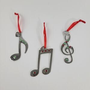 3pc Metal Music Note Christmas Ornaments 2022